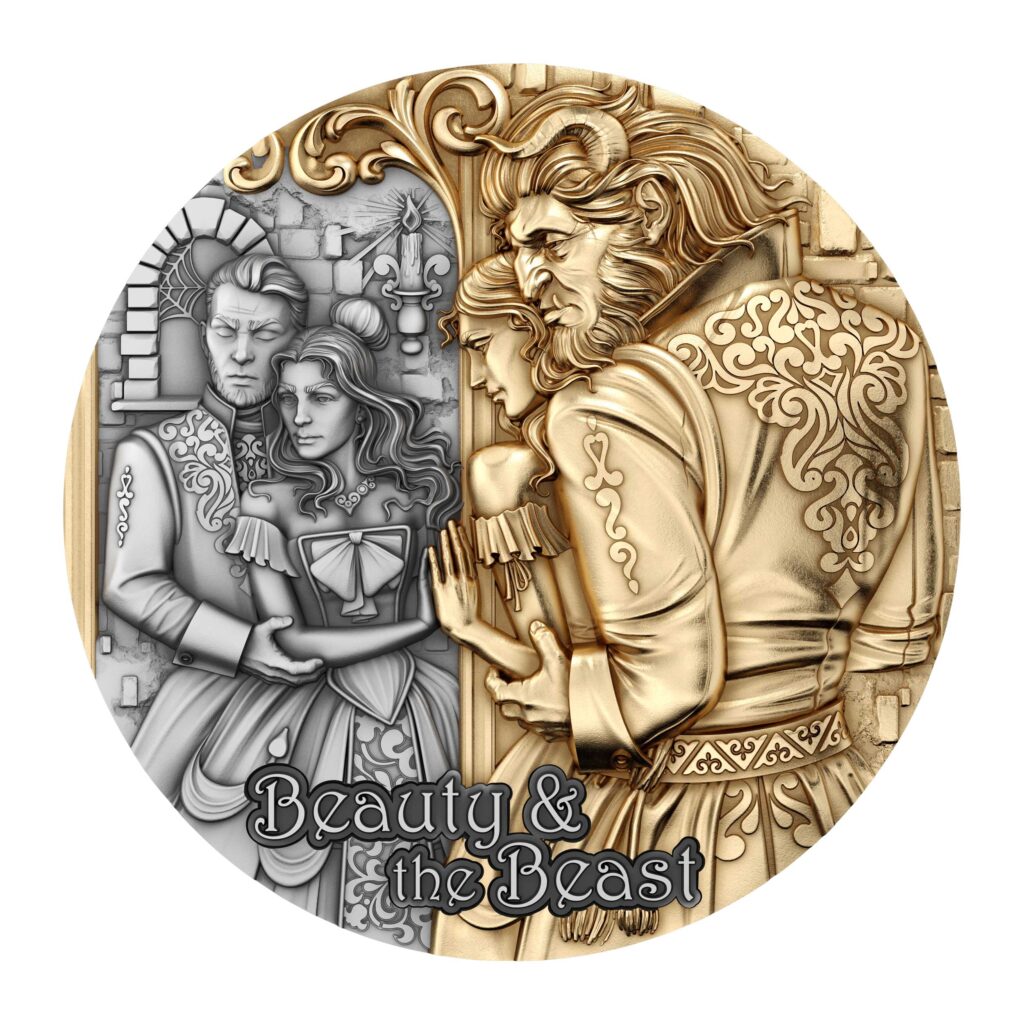 Srebrna moneta „Piękna i Bestia” o nominale 2000 franków